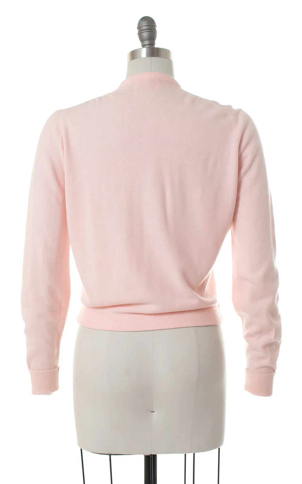 1950s Sequin Rose   Butterfly Pink Cardigan | medium/large