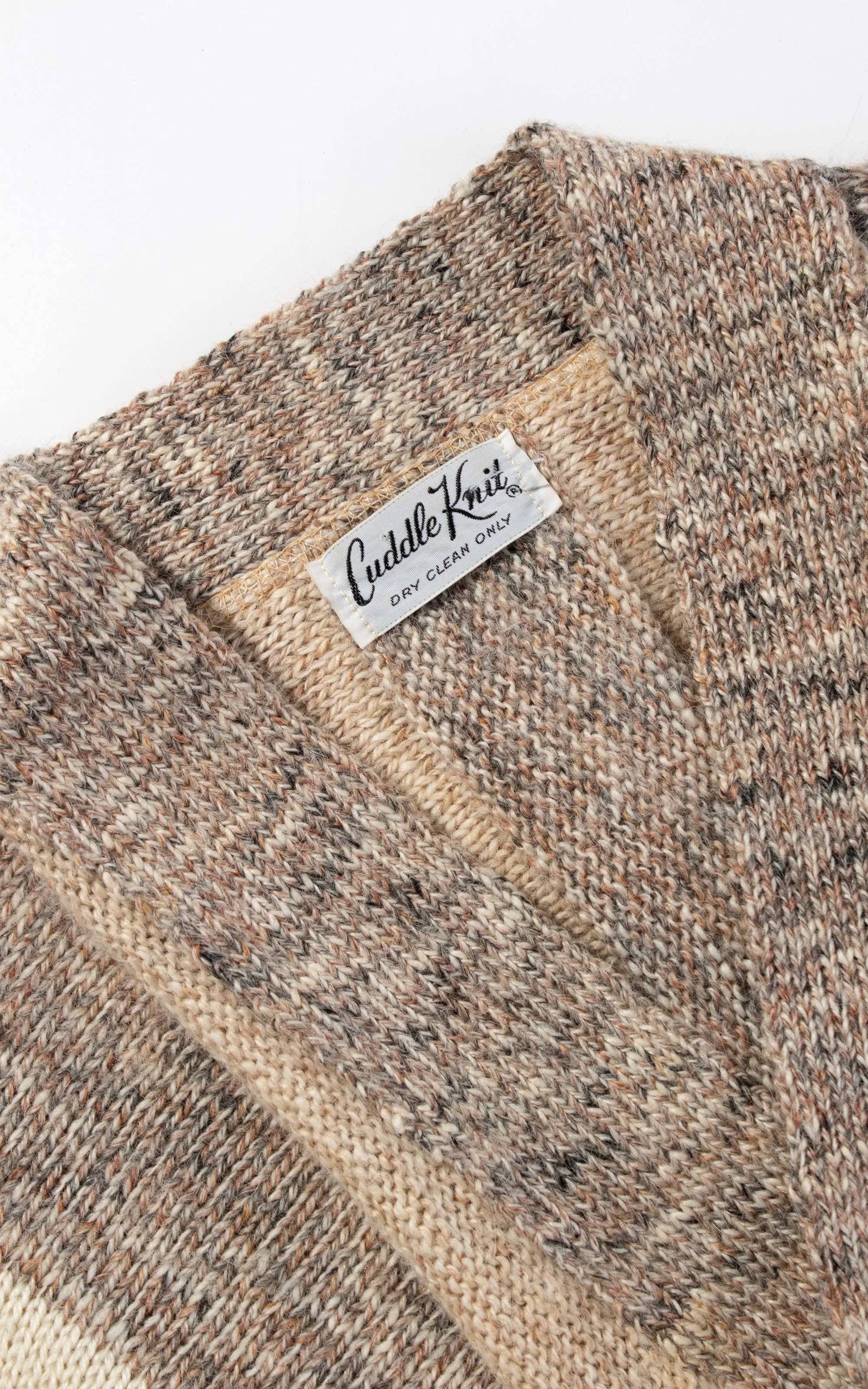 1970s Chunky Knit Wool Wide Sleeve Sweater Coat | medium/large