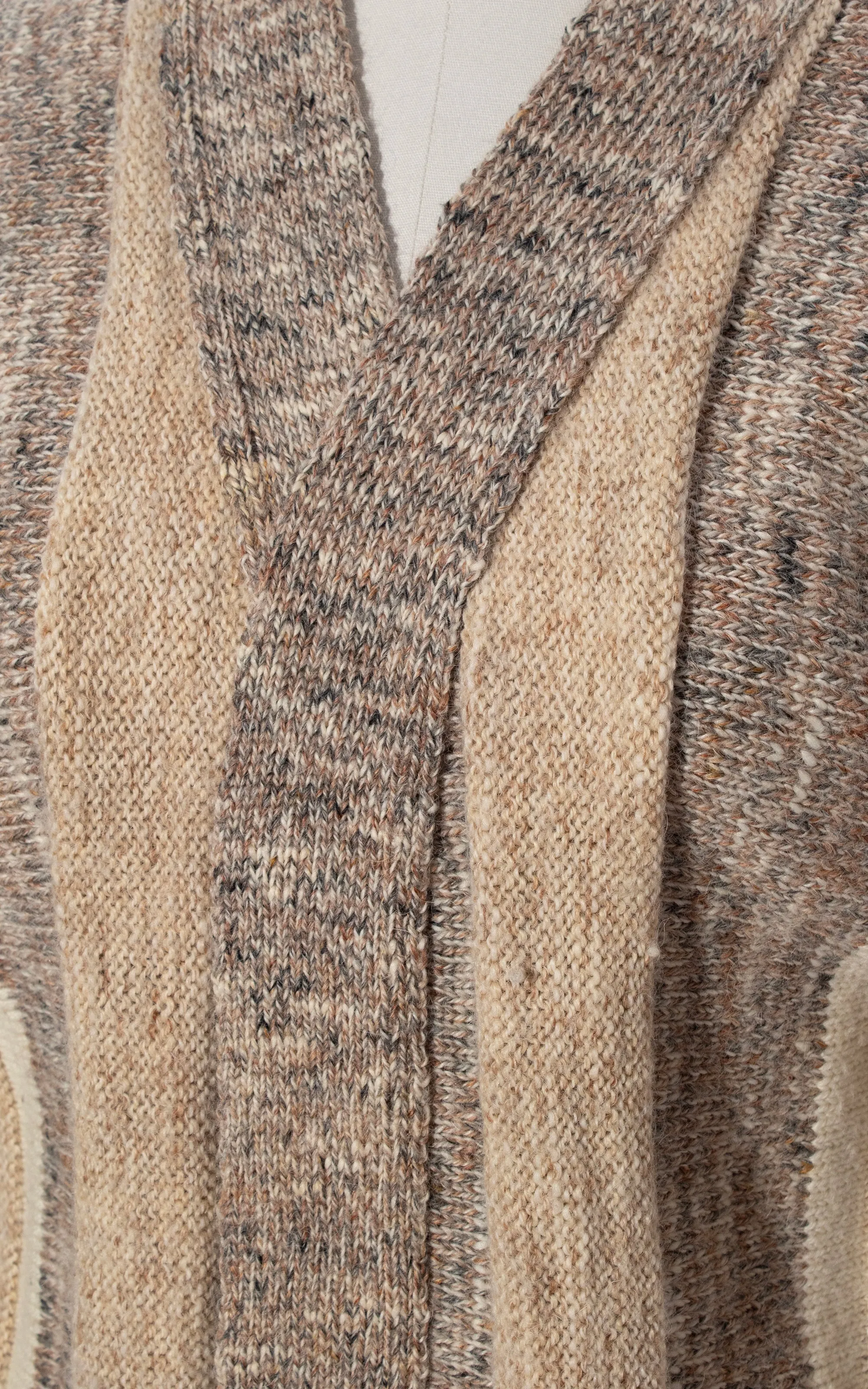 1970s Chunky Knit Wool Wide Sleeve Sweater Coat | medium/large