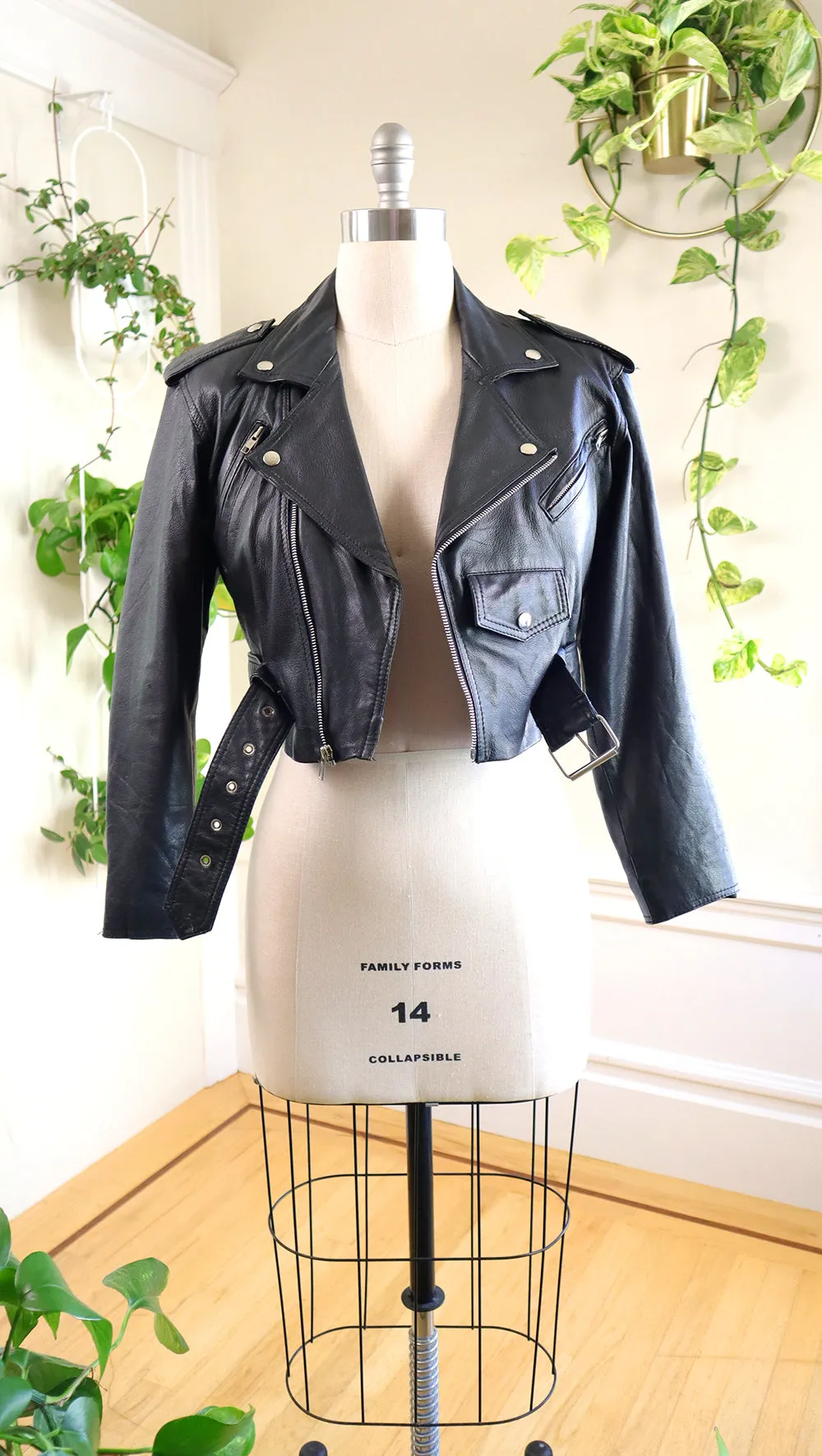 1980s 1990s WILSONS LEATHER Black Moto Jacket | medium/large