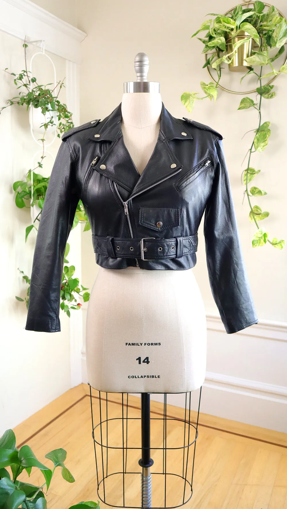 1980s 1990s WILSONS LEATHER Black Moto Jacket | medium/large