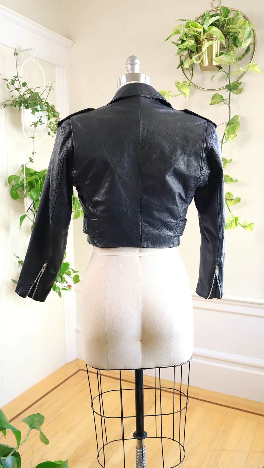 1980s 1990s WILSONS LEATHER Black Moto Jacket | medium/large