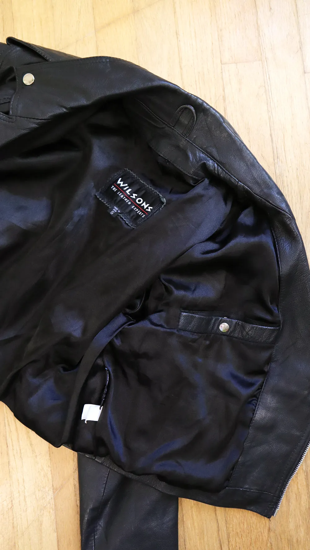 1980s 1990s WILSONS LEATHER Black Moto Jacket | medium/large