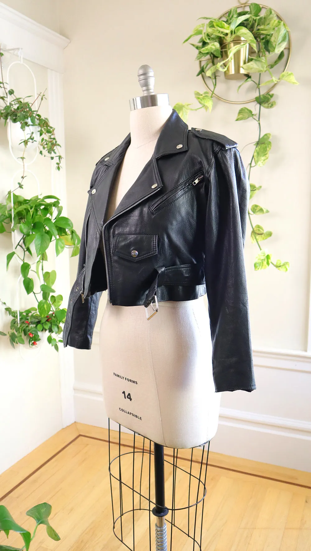1980s 1990s WILSONS LEATHER Black Moto Jacket | medium/large