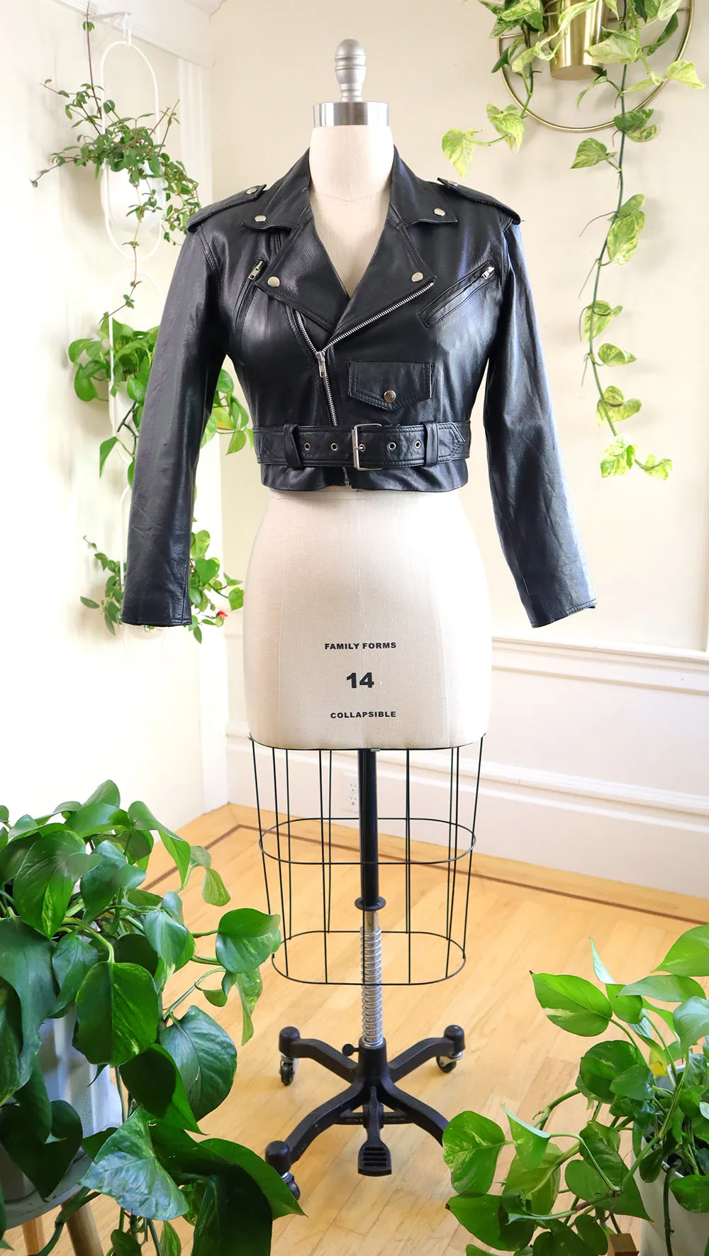 1980s 1990s WILSONS LEATHER Black Moto Jacket | medium/large