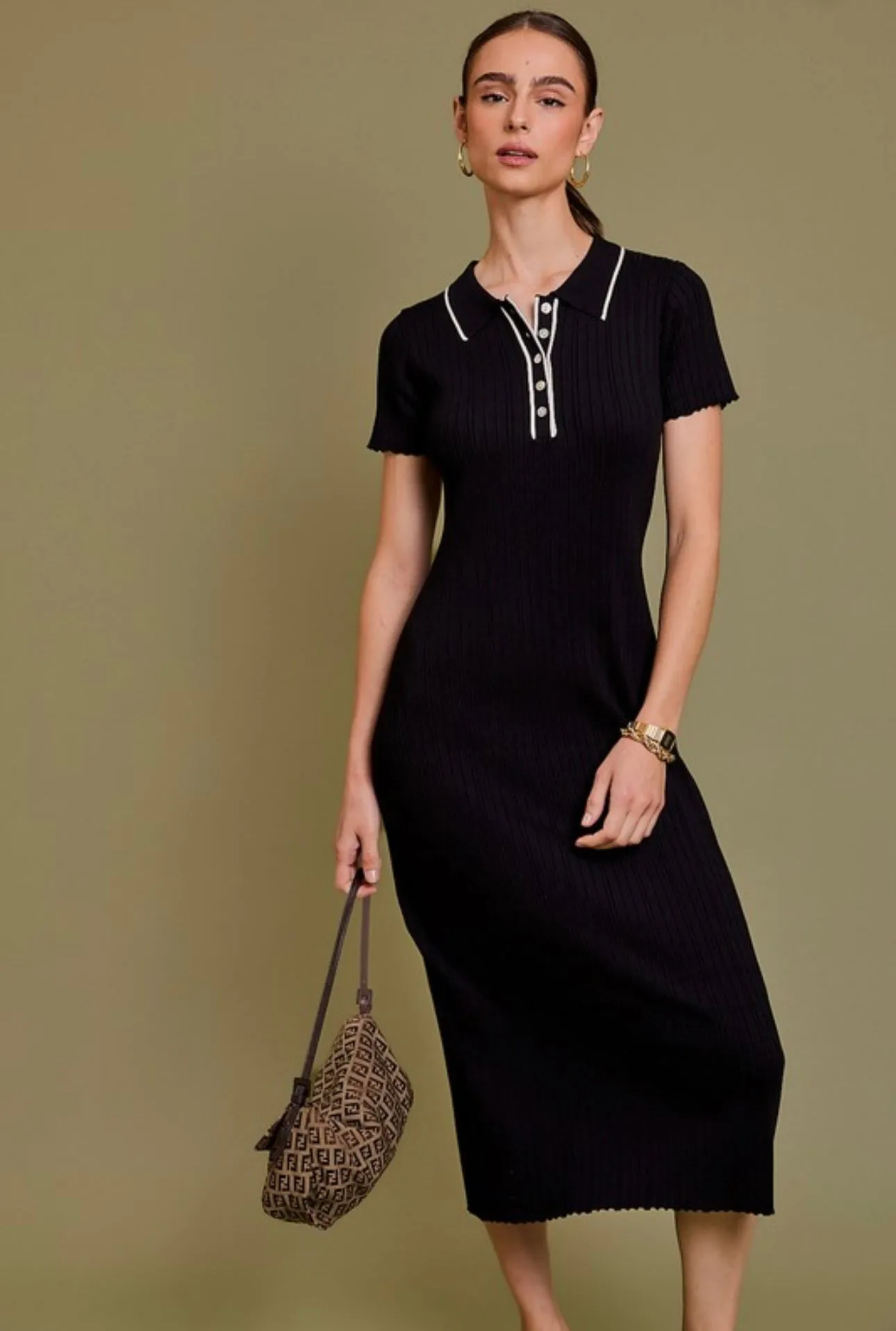 Aiko Polo Neck Dress