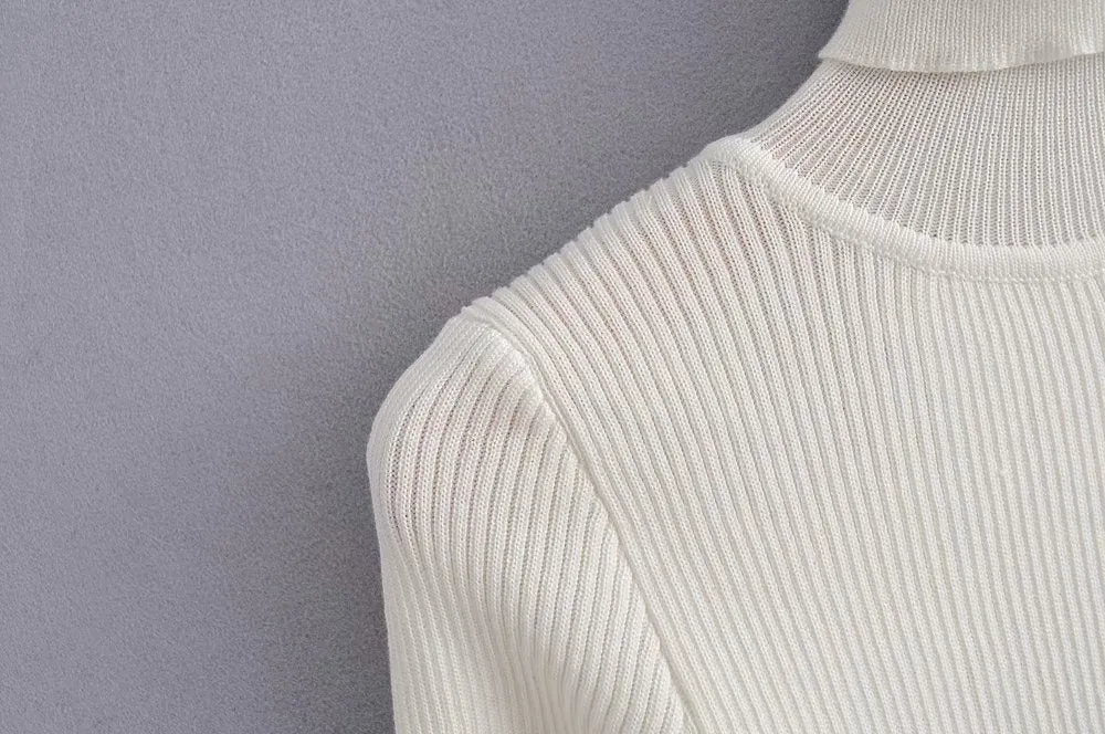 ASYMMETRIC HIGH NECK SWEATER