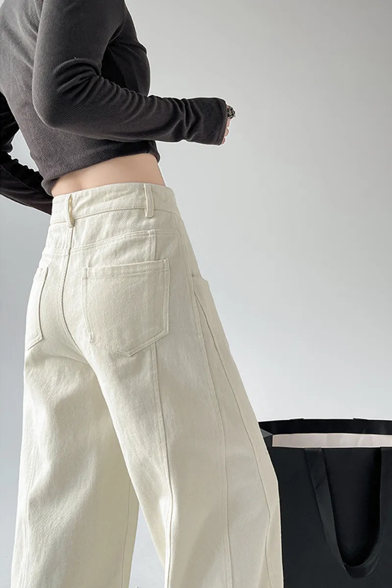 Baggy White Low-Rise Wide-Leg Jeans