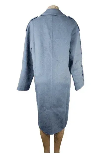 Belle & Bloom women's light blue wool coat size L