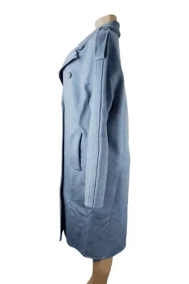 Belle & Bloom women's light blue wool coat size L