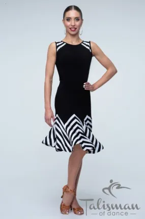 Black Striped Print Sleeveless Blouse