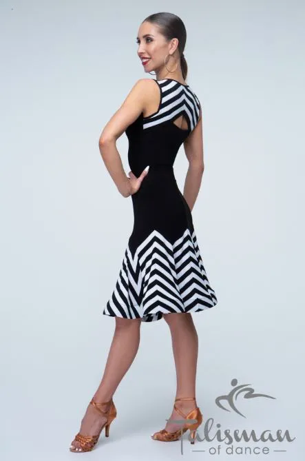 Black Striped Print Sleeveless Blouse