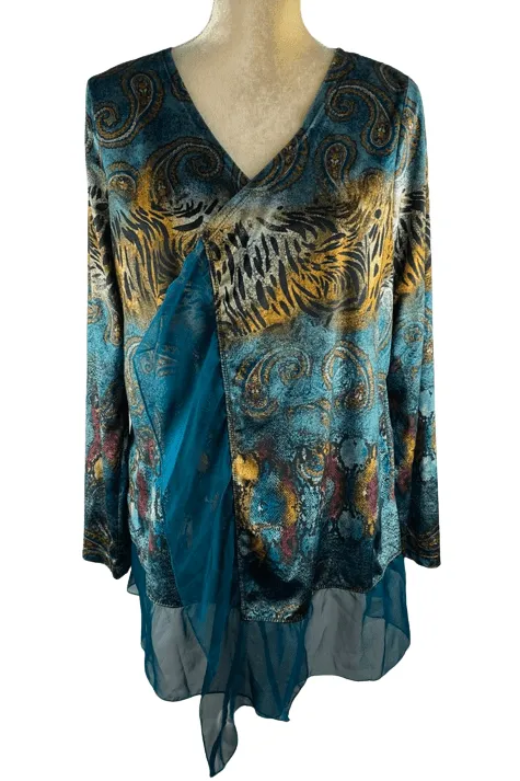 Covington women's velvet shrug in topaz or light grey size M