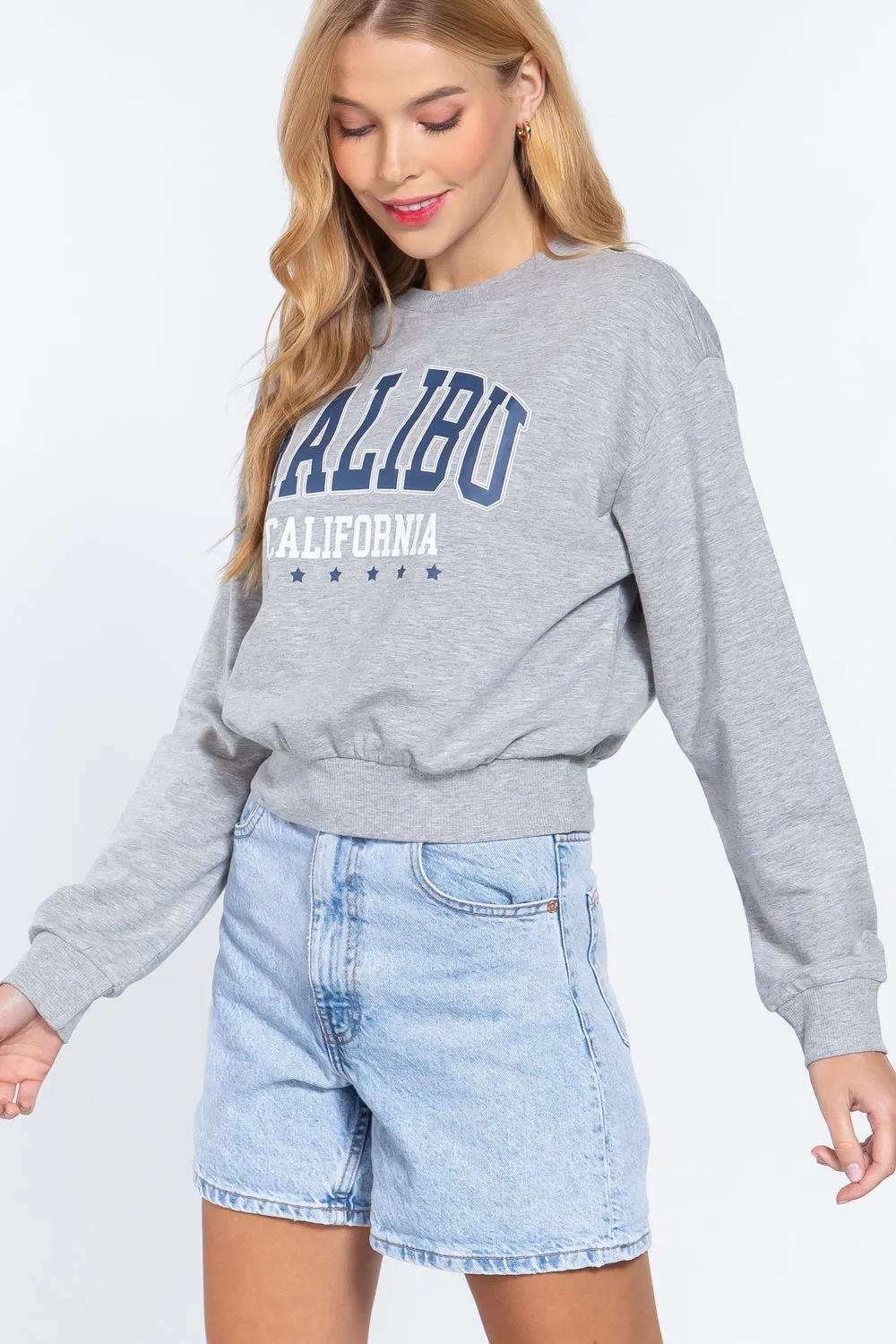 Dolman Slv French Terry Graphic Top