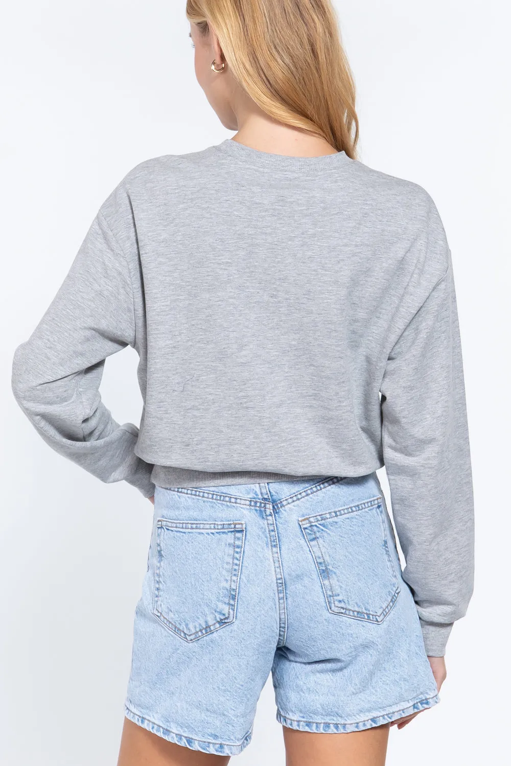 Dolman Slv French Terry Graphic Top