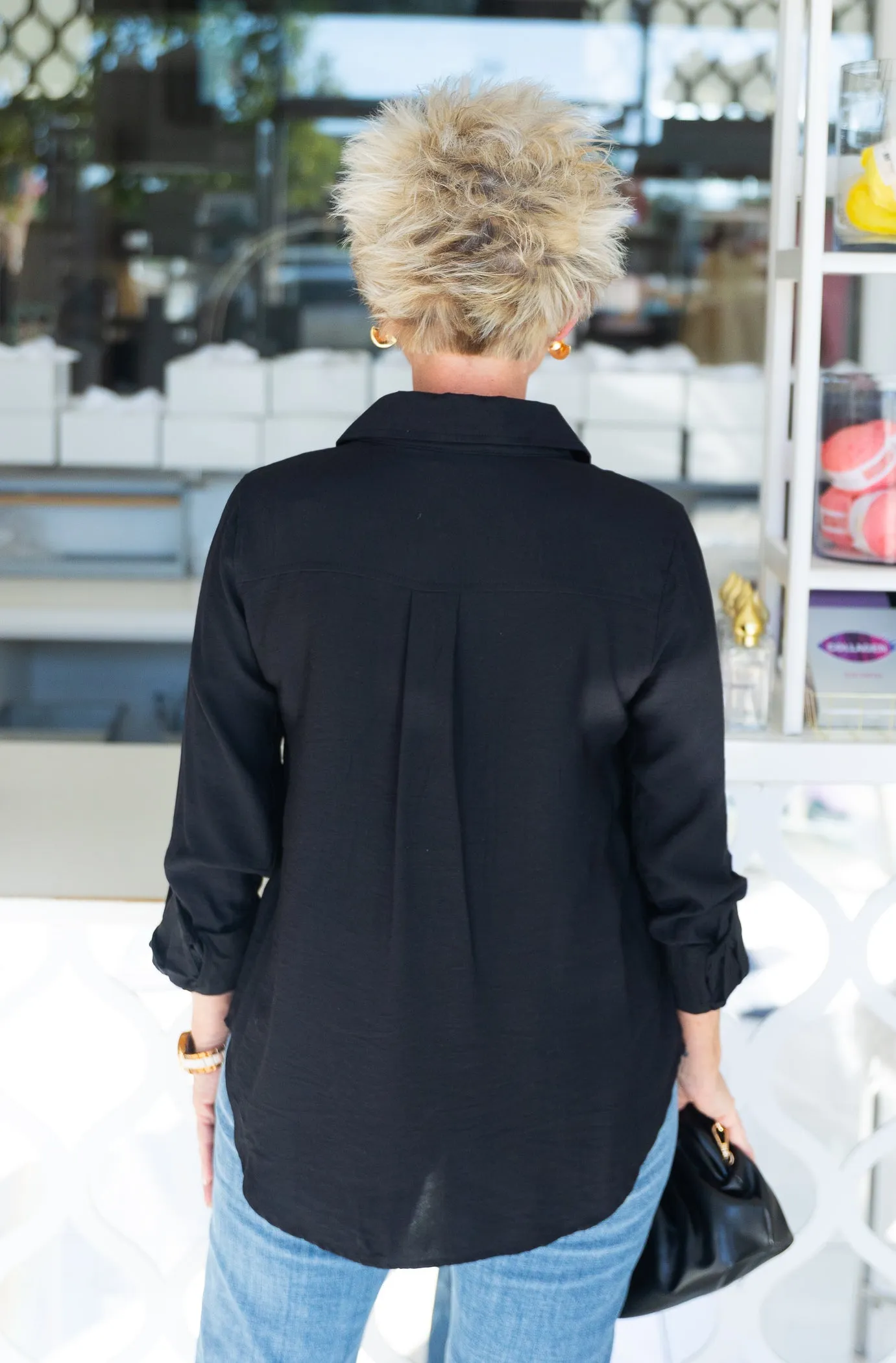 Gold Button Tab Shirt
