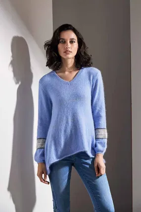 Helix Stripe Sweater - Iris Blue