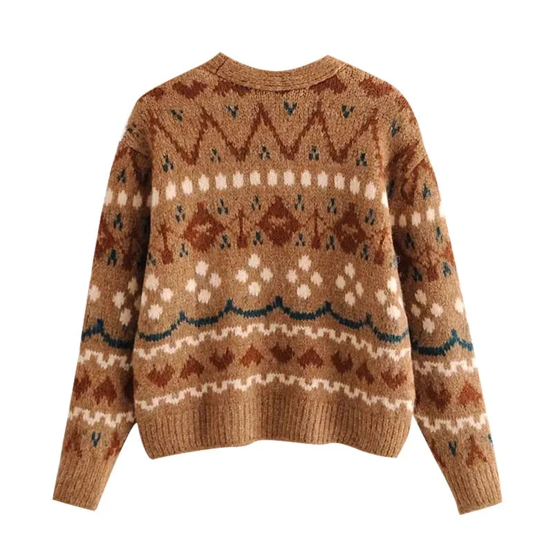 JACQUARD KNITTED CARDIGAN