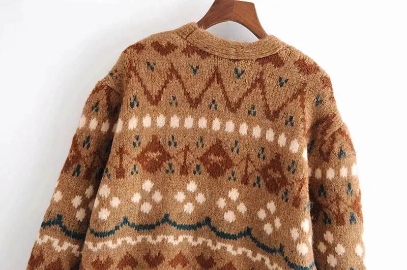 JACQUARD KNITTED CARDIGAN