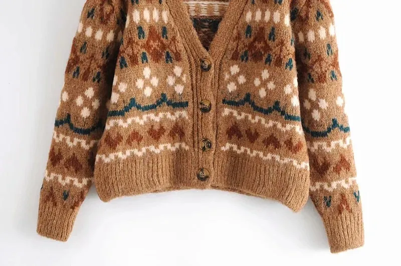 JACQUARD KNITTED CARDIGAN