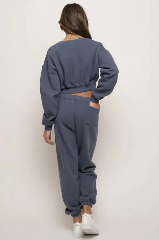 Kaveah Cotton Fleece Jogger - Ombre Blue