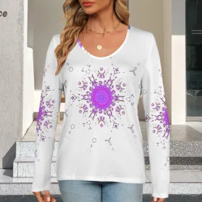Long Sleeve V Neck Sweater Bergamot Medallion II