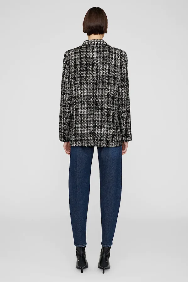 MADELEINE BLAZER - TAN AND BLACK TWEED