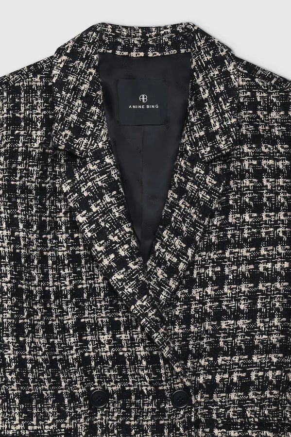 MADELEINE BLAZER - TAN AND BLACK TWEED