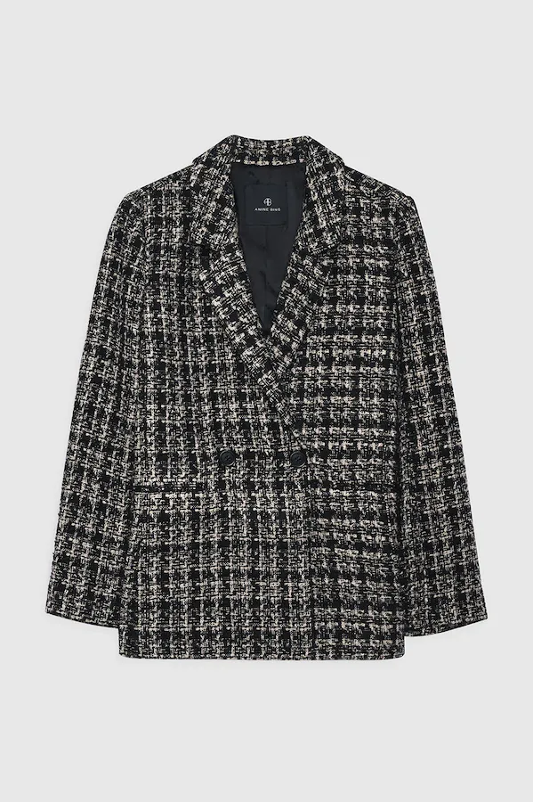 MADELEINE BLAZER - TAN AND BLACK TWEED