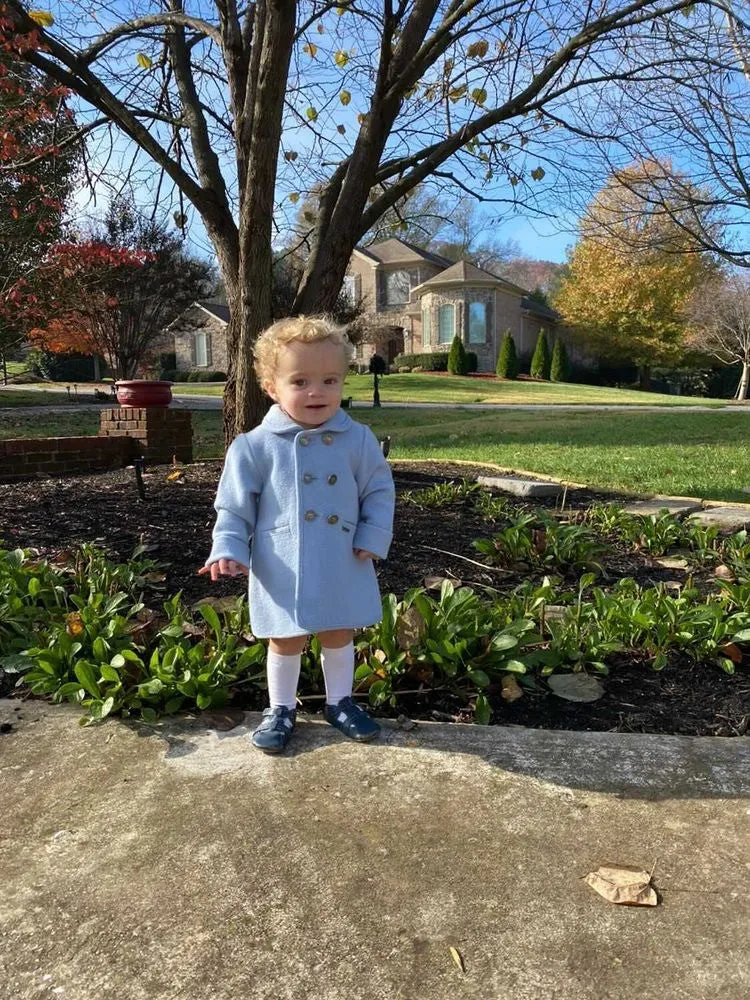 Marae Boys Dress Coat - Double Breasted - Light Blue