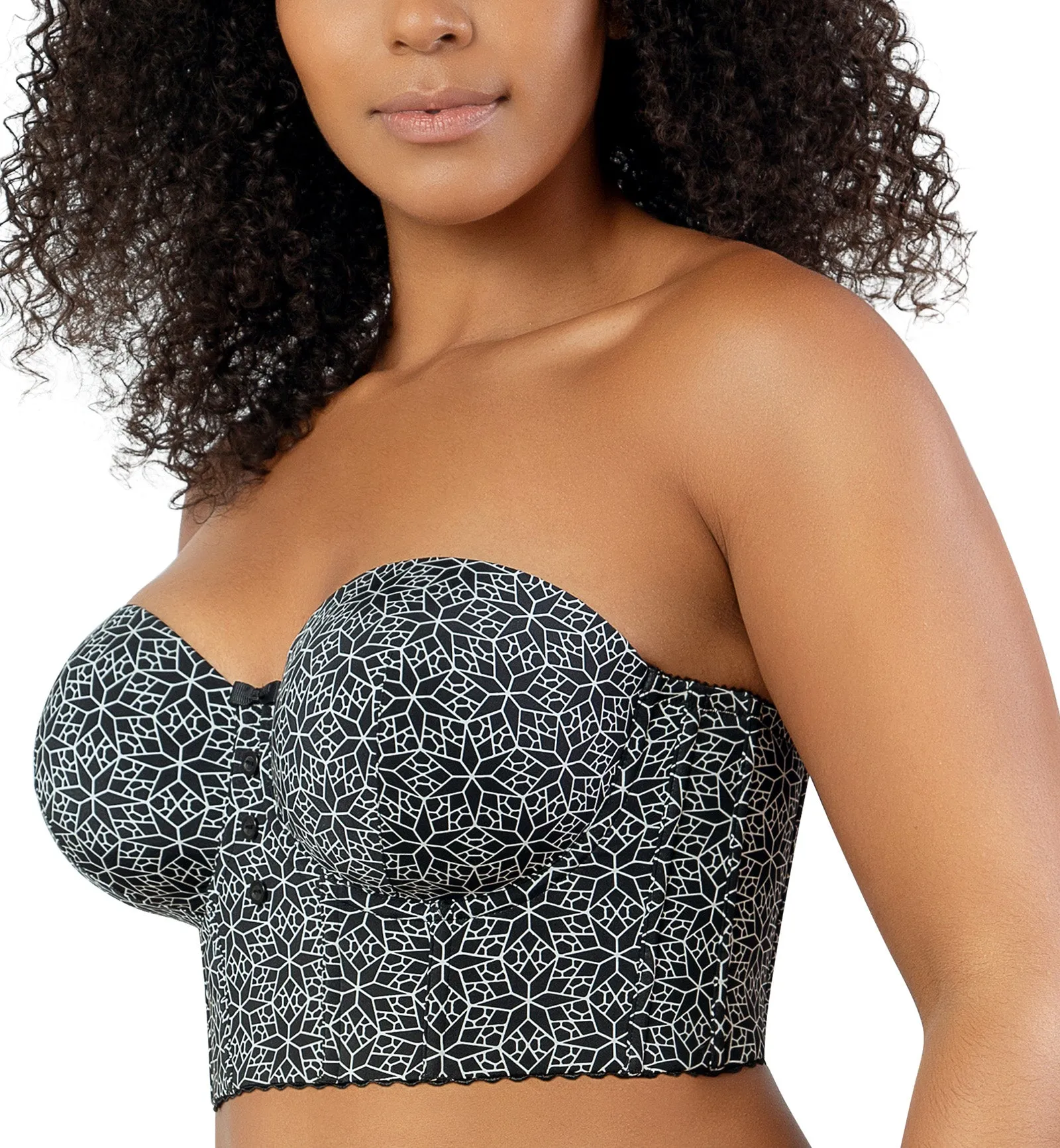 Parfait Marissa Molded Underwire Midi Bustier (P50117) - Black Mosaic