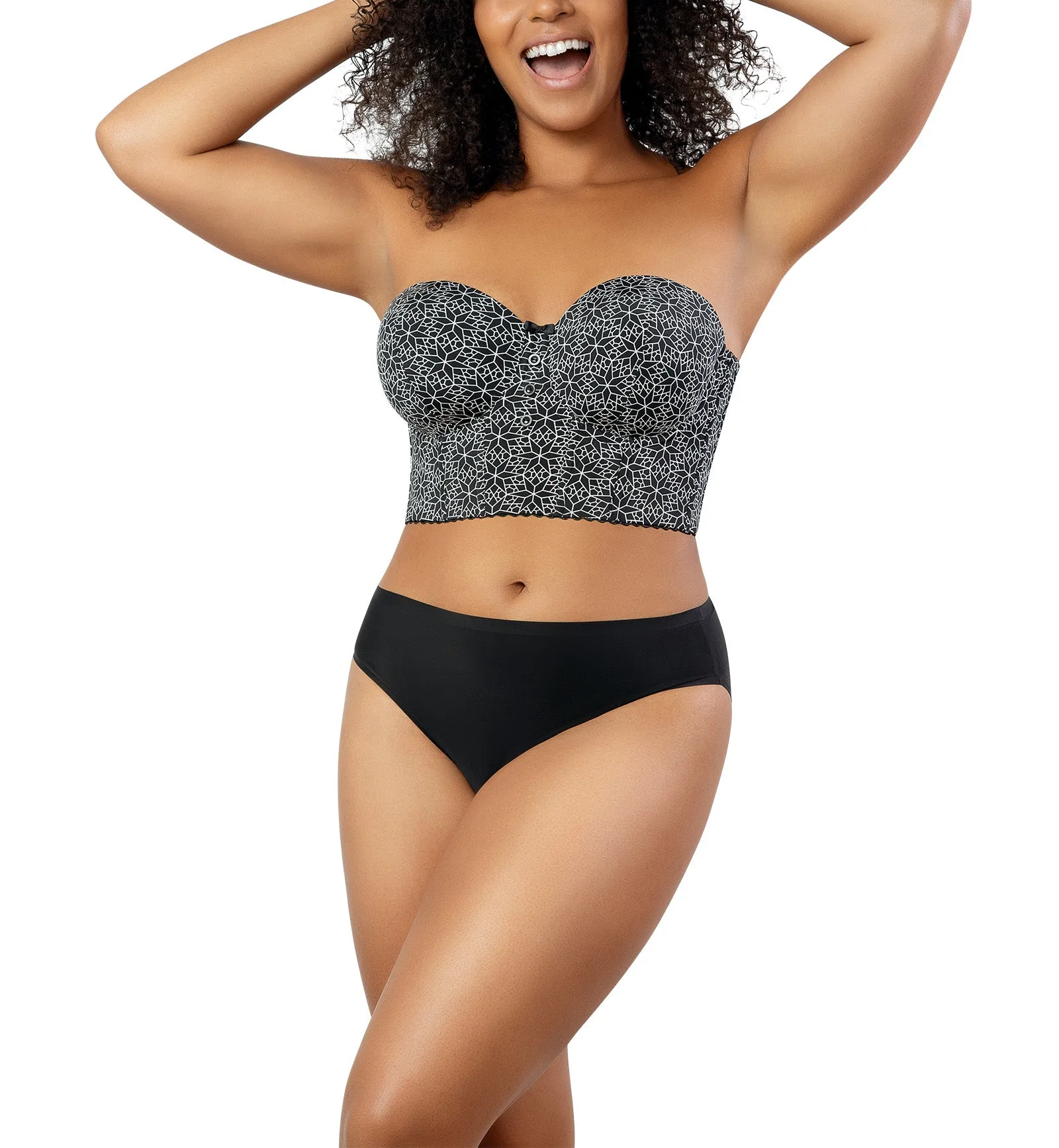 Parfait Marissa Molded Underwire Midi Bustier (P50117) - Black Mosaic