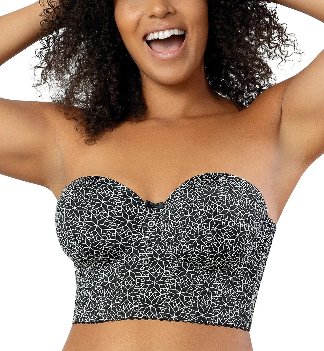 Parfait Marissa Molded Underwire Midi Bustier (P50117) - Black Mosaic