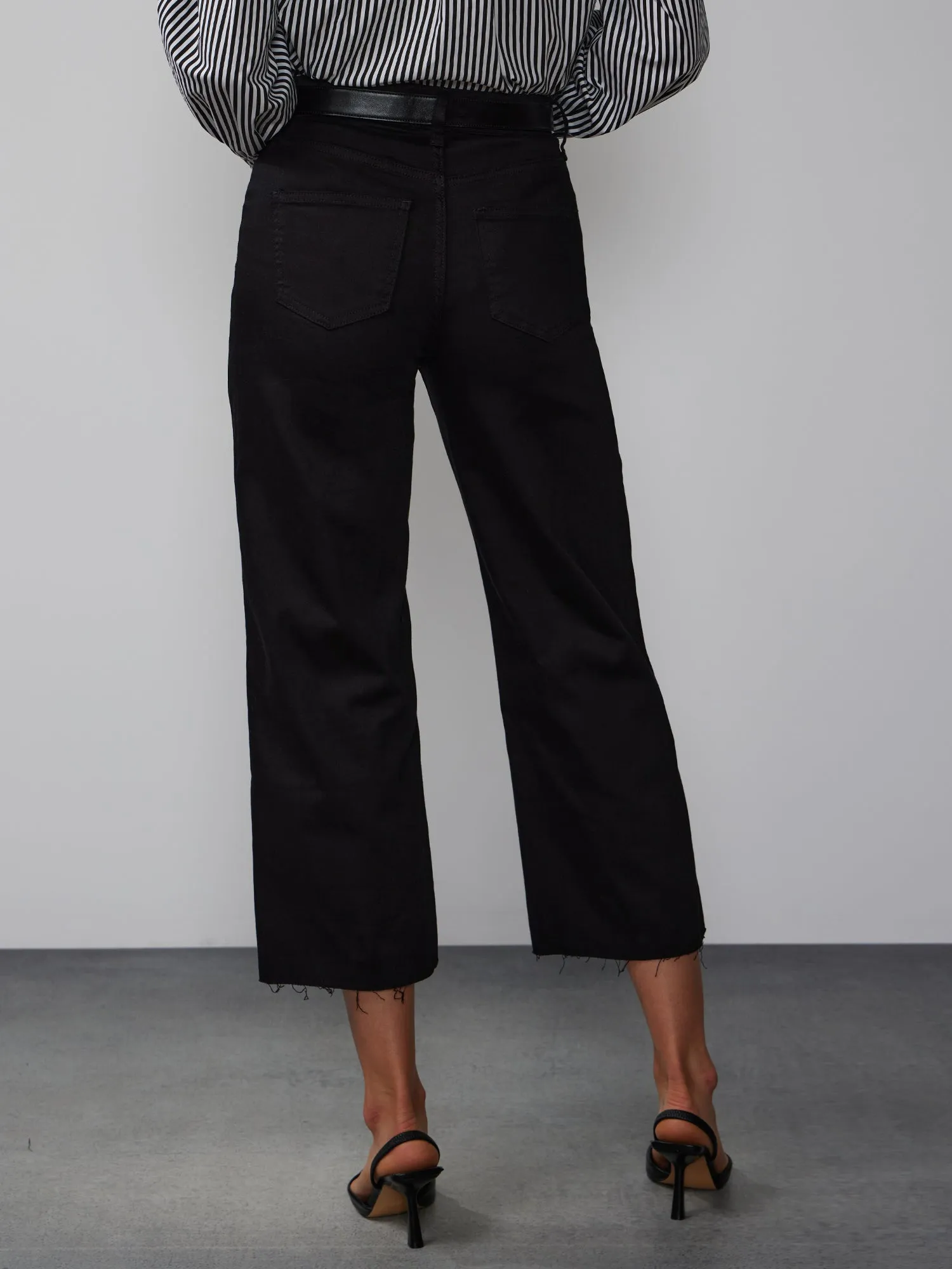 Petite High Rise Cropped Wide Leg Jeans