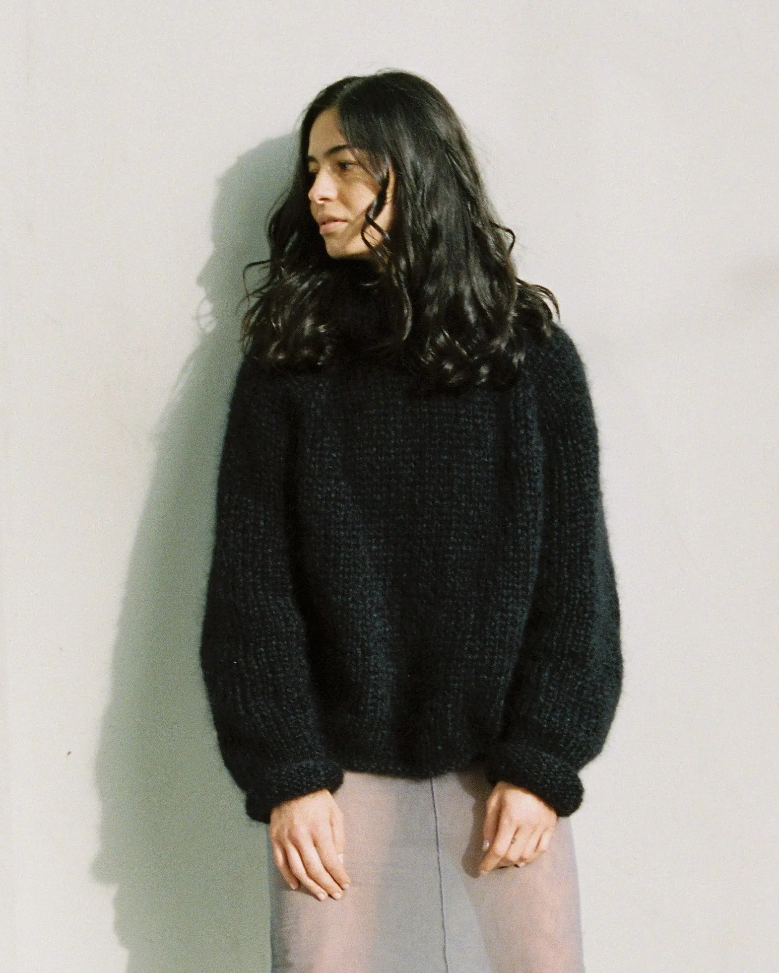 Roulé Handknit Sweater Rose