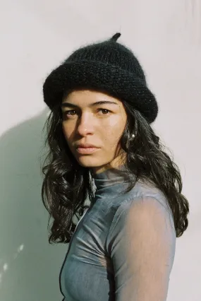 Roulé Handknit Toque Black