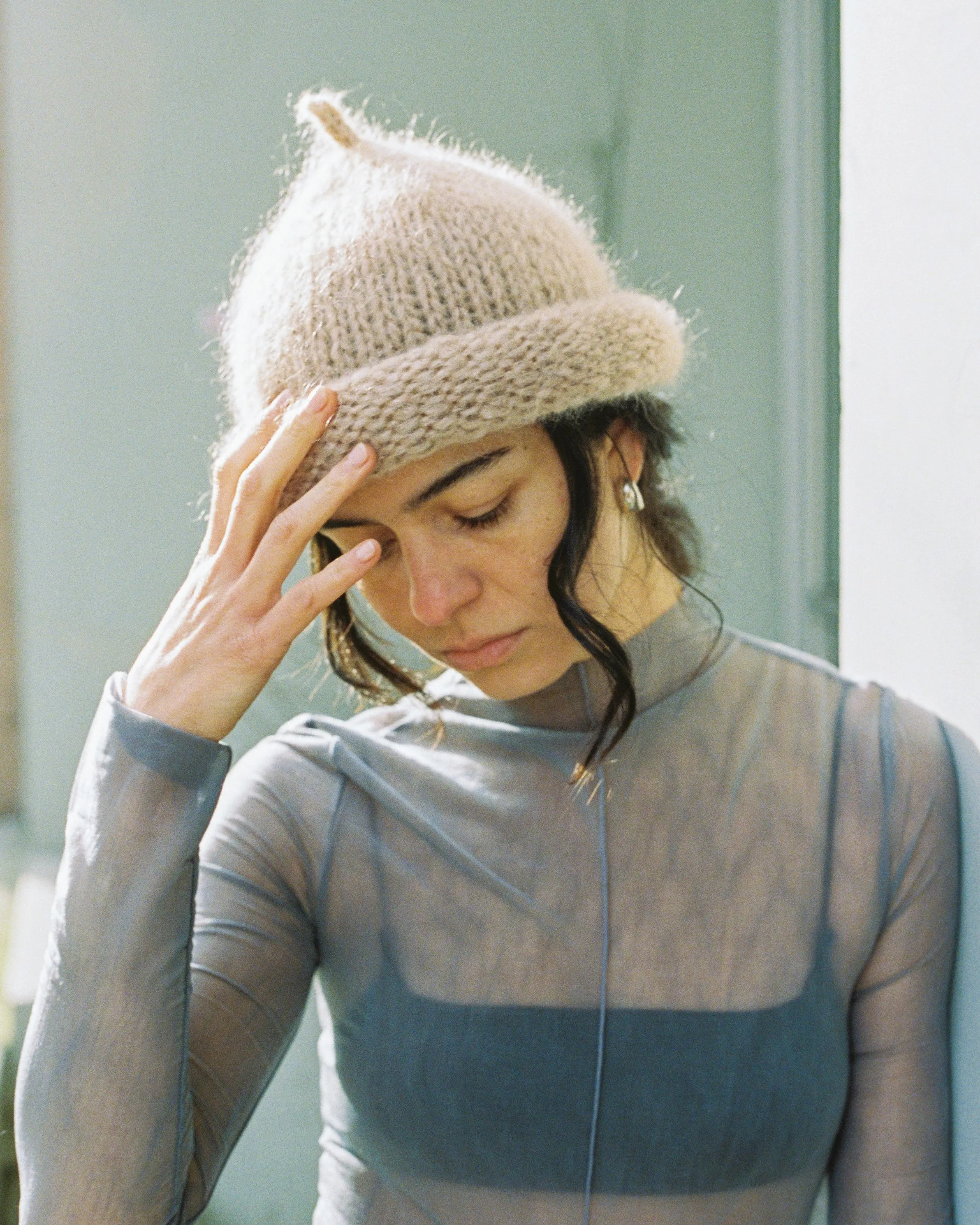 Roulé Handknit Toque Rose