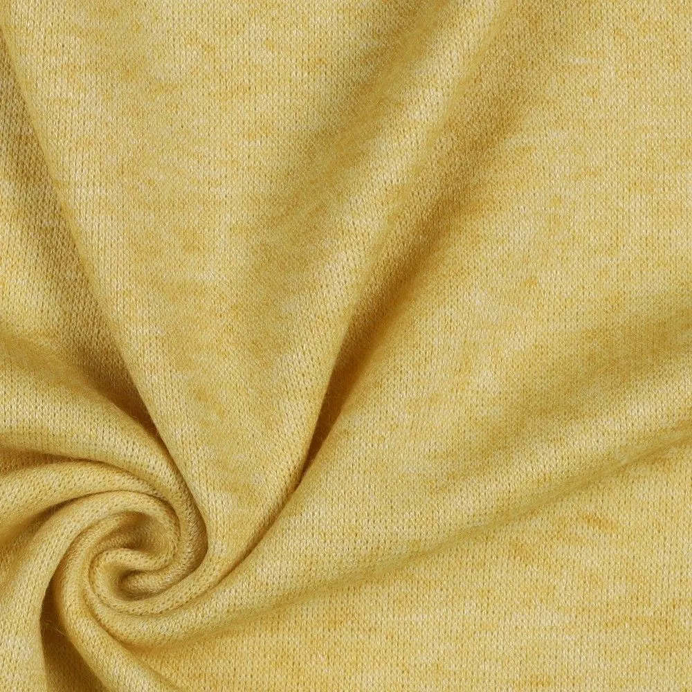 Snug Viscose Blend Sweater Knit in Lemon Melange