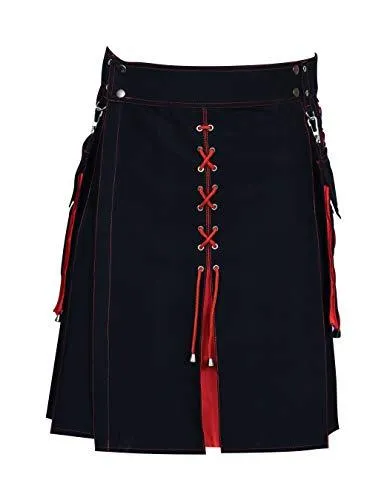 Utility Kilt Hybrid Modern 100% Cotton Jeans Kilt New For Men's