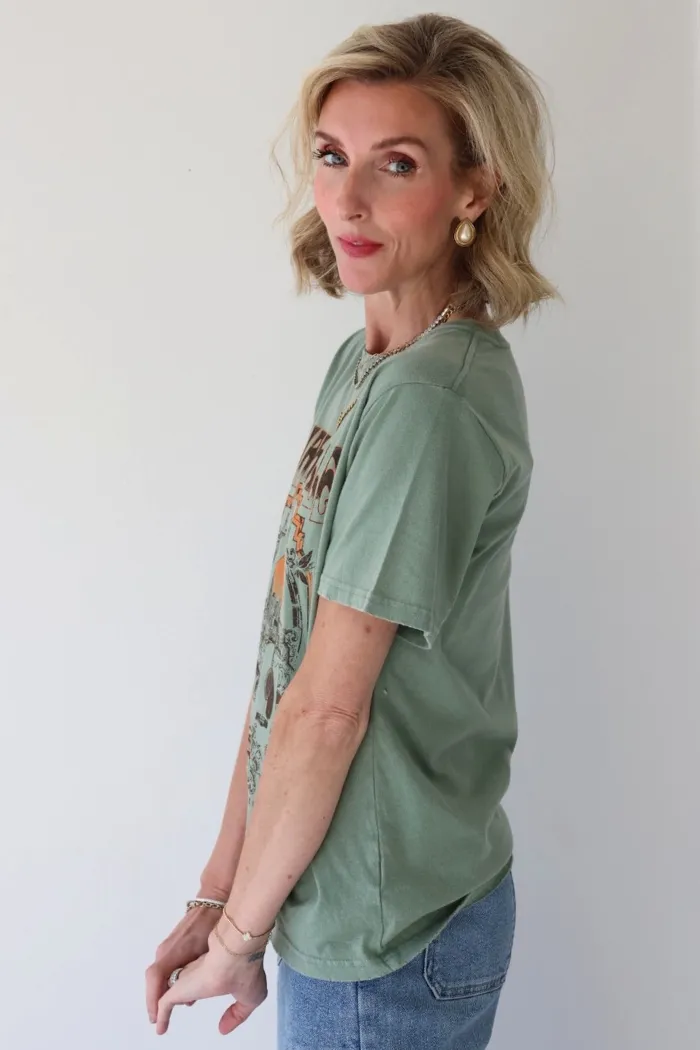Vintage Nashville Graphic T-Shirt Olive