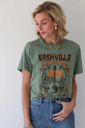 Vintage Nashville Graphic T-Shirt Olive